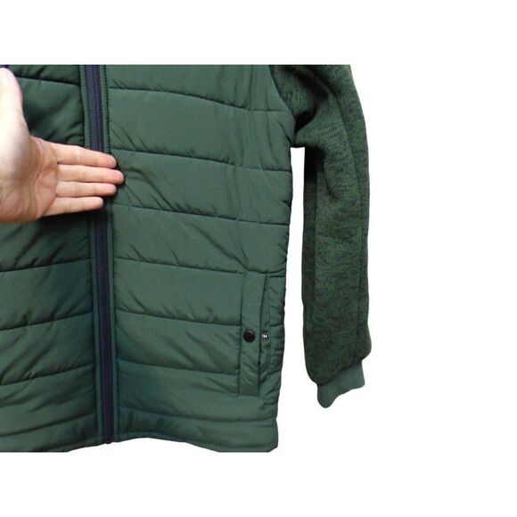 Zella Mixed Media Men's Recycled Polyester Jacket, Olive Green, Sz. S-tear - Picture 4 of 13